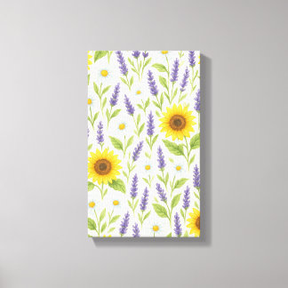 Wild jungle floral pattern, lush green leaves, bri canvas print