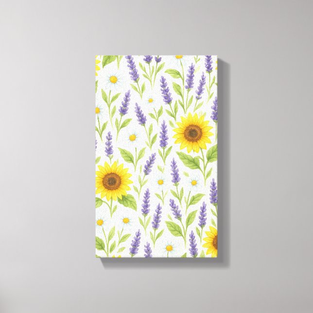 Wild jungle floral pattern, lush green leaves, bri canvas print (Front)