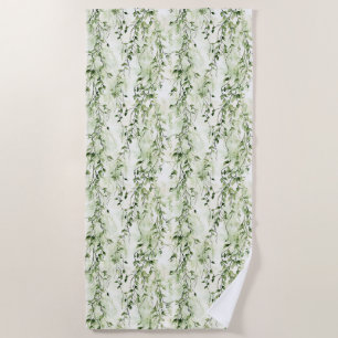 Wild Jungle Green Ivy Beach Towel