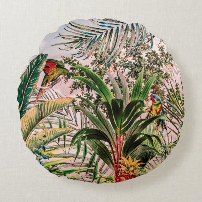 Wild jungle paradise round pillow (Front)