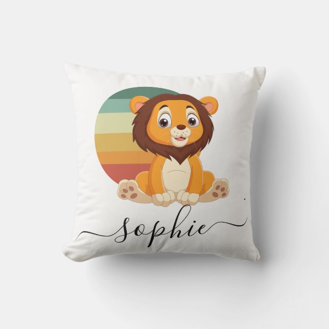 Wild Jungle Safari Animals baby  Fleece Blanket Throw Pillow (Front)