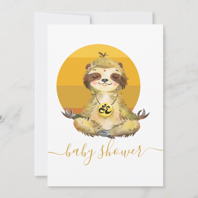 Wild Jungle Safari Animals Baby Sloth Invitation (Back)