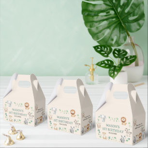 Wild Jungle Safari Animals Birthday Favor Box