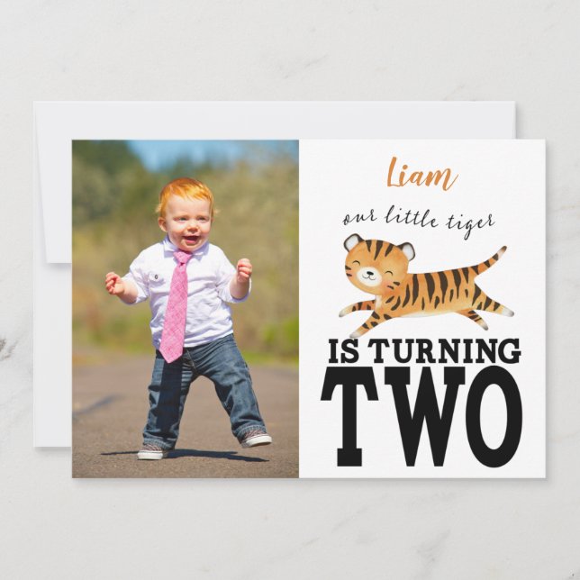 Wild Jungle Tiger 2nd Birthday Invitation (Front)