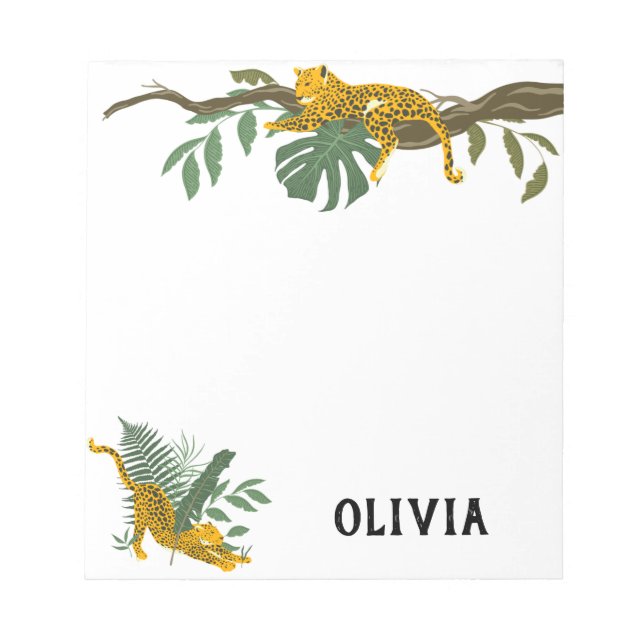 Wild Jungle Tiger Personalized Notepad  (Front)