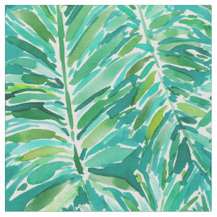 WILD JUNGLE Tropical Palm Watercolor Fabric