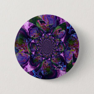 Wild Kaleidoscope Saturn 2 Inch Round Button