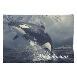 Wild Killer Whale Jumping Placemat