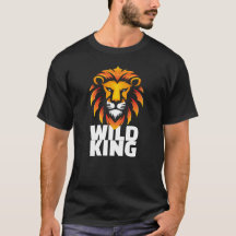 WILD KING Graphic Tee – Flat Lion Head Design