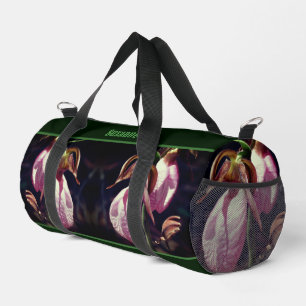 Wild Lady Slipper Orchid Flowers Personalized Duffle Bag
