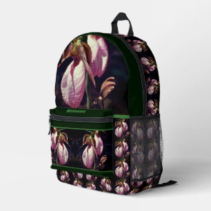 Wild Lady Slipper Orchid Flowers Personalized Printed Backpack