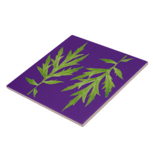 Wild Leaves on a Ceramic Tile