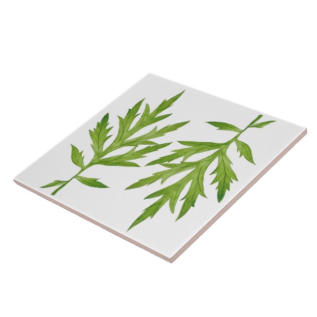 Wild Leaves on a Ceramic Tile (2) (Side)
