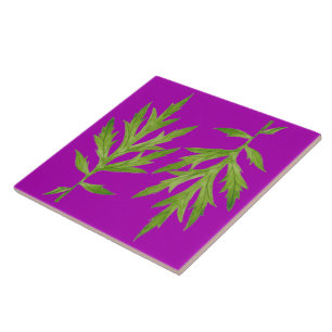 Wild Leaves on a Ceramic Tile (3)