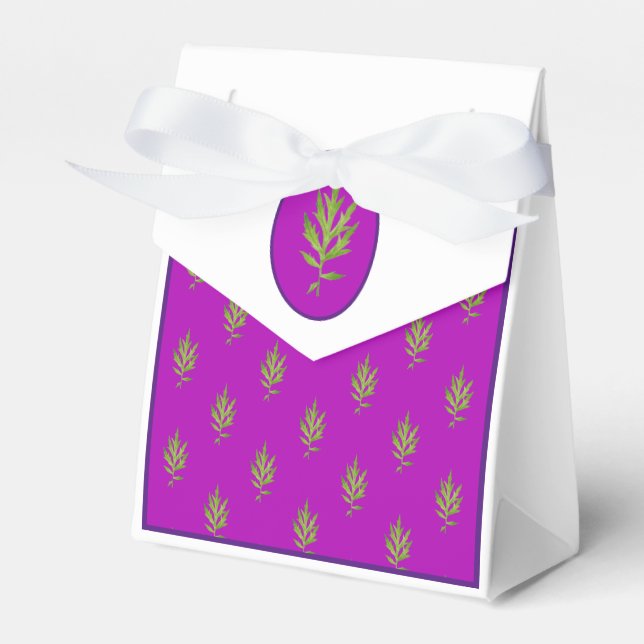 Wild Leaves on a Favour Box (Front Side)