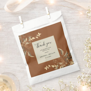 Wild Leaves Terra Cotta Floral Wedding Favour Bag