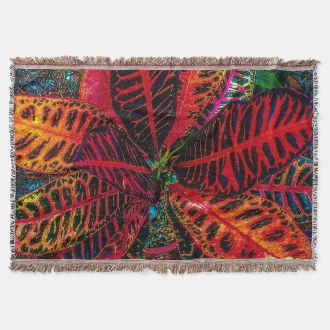 Wild Leaves Throw Blanket (Front)