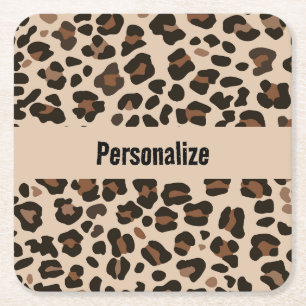 Wild Leopard Animal Print Coasters