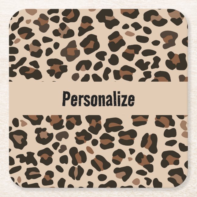 Wild Leopard Animal Print Coasters (Front)