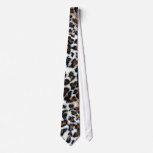 Wild Leopard Fur Neck Tie