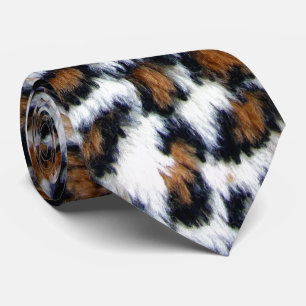 Wild Leopard Fur Neck Tie