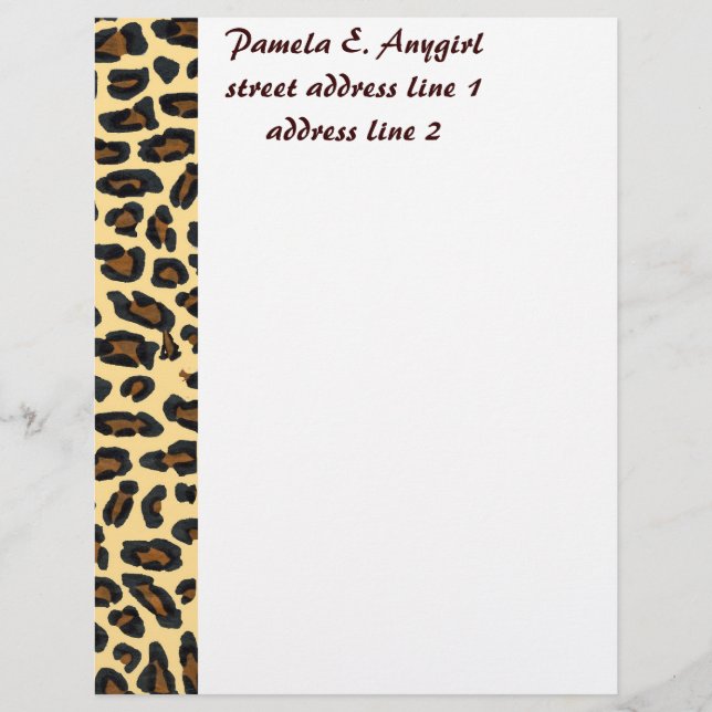 Wild Leopard Fur stationery (Front)