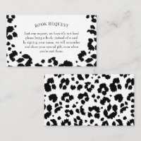 Wild Leopard Print Baby Shower Book Request Card