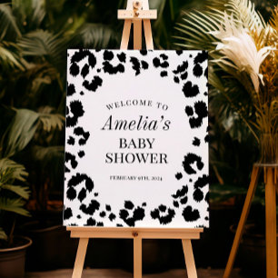 Wild Leopard Print Baby Shower Welcome Sign
