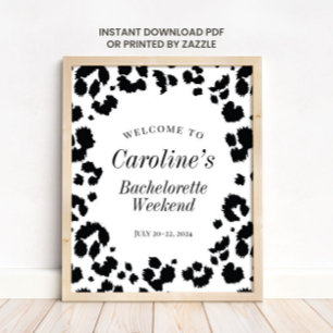 Wild Leopard Print Bachelorette Party Welcome Sign