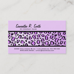 Wild Leopard Print Stripe Purple Business Card