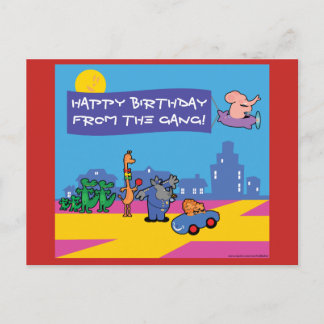 Wild Life Birthay Party Postcard