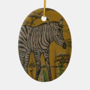 Wild Life Kenya African Savannah Safari Zebra Ceramic Ornament