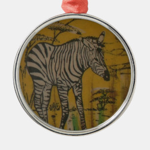 Wild Life Kenya African Savannah Safari Zebra Metal Ornament