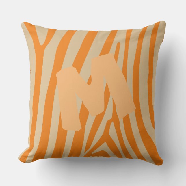 Wild Life Love Print Monogram Throw Pillow (Front)