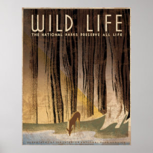 Wild Life National Parks Preserve All Life Poster