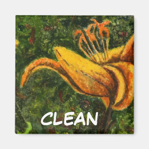 "Wild Lily 1" Nettoyer Lave-vaisselle État Magnet