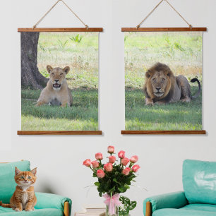 Wild Lions on the Forest Hanging Tapestry