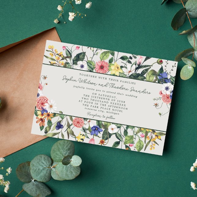 Wild Love Fleur sauvage Boho Faire-part de mariage (Créateur téléchargé)