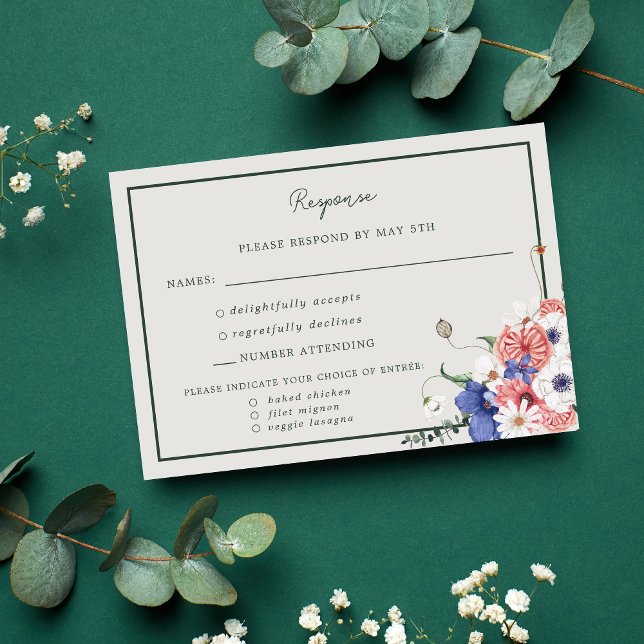 Wild Love Fleur sauvage Boho Mariage carte de répo (Créateur téléchargé)