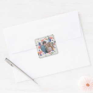 Wild Love Wildflower Boho Wreath Wedding Stickers