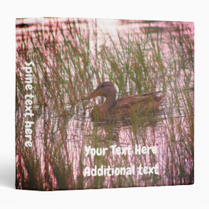 Wild Mallard Duck In Pond Animal Personalized Binder