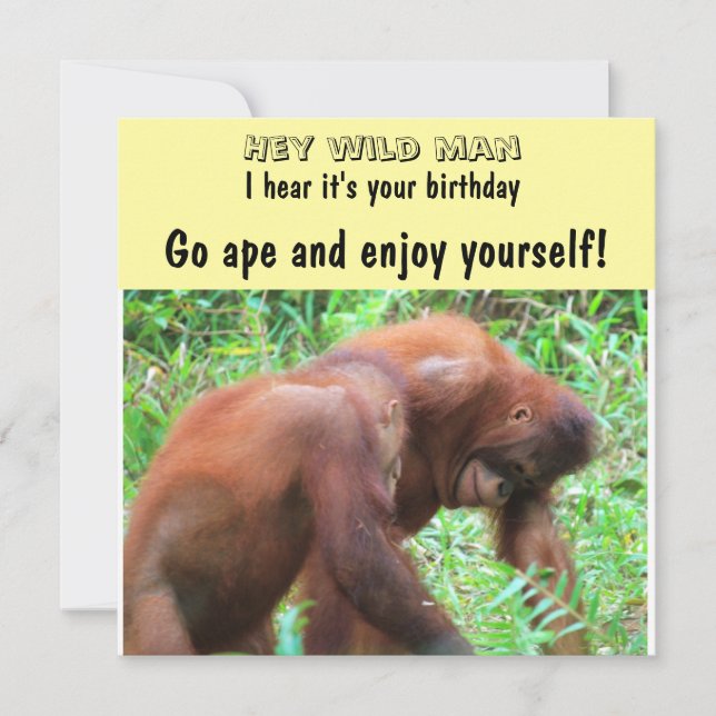 Wild Man Birthday Going Ape Card (Front)