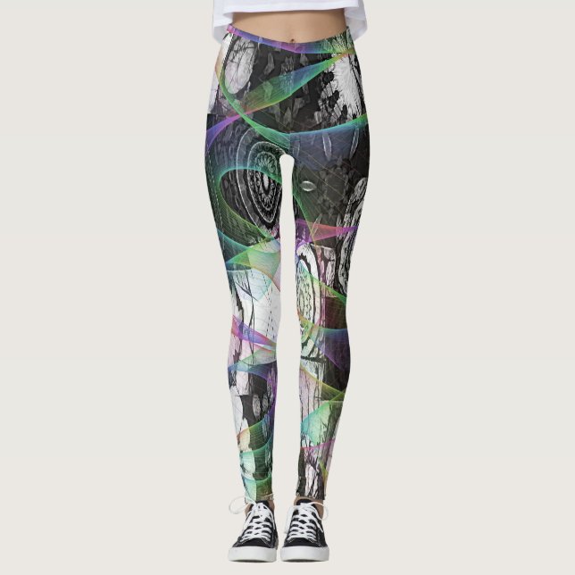 Wild Mandela Leggings de concepteur Abstrait (Devant)