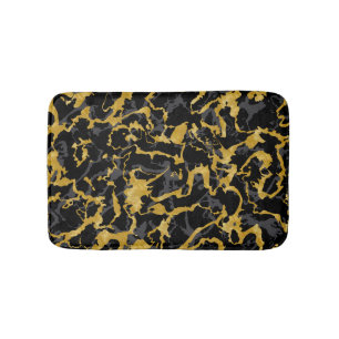 Wild Marble 8 - Black and Gold,Grey Bath Mat