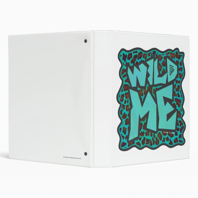 Wild Me Brown and Teal Leopard Design Binder (Background)