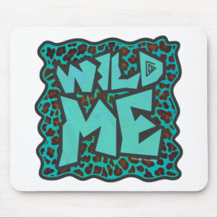 Wild Me Brown and Teal Leopard Design Mouse Pad