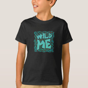 Wild Me Brown and Teal Leopard Design T-Shirt