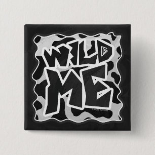 Wild Me Cow Black and White 2 Inch Square Button