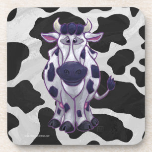 Wild Me Cow Black and White Coaster