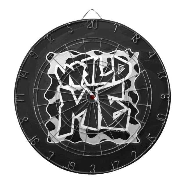 Wild Me Cow Black and White Dartboard (Front)